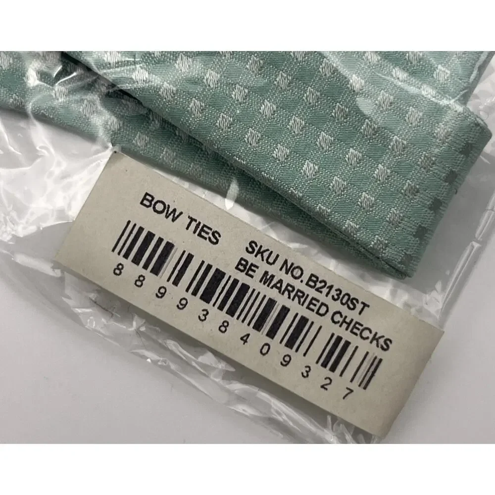 The Tie Bar Silk Bow Tie Green Be Married Checks One Size